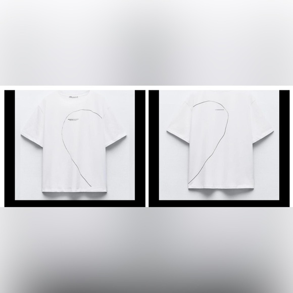 Zara Heartfelt Sentiment: What goes around | Short-Sleeve T-shirt | Large | NWT - Picture 6 of 13